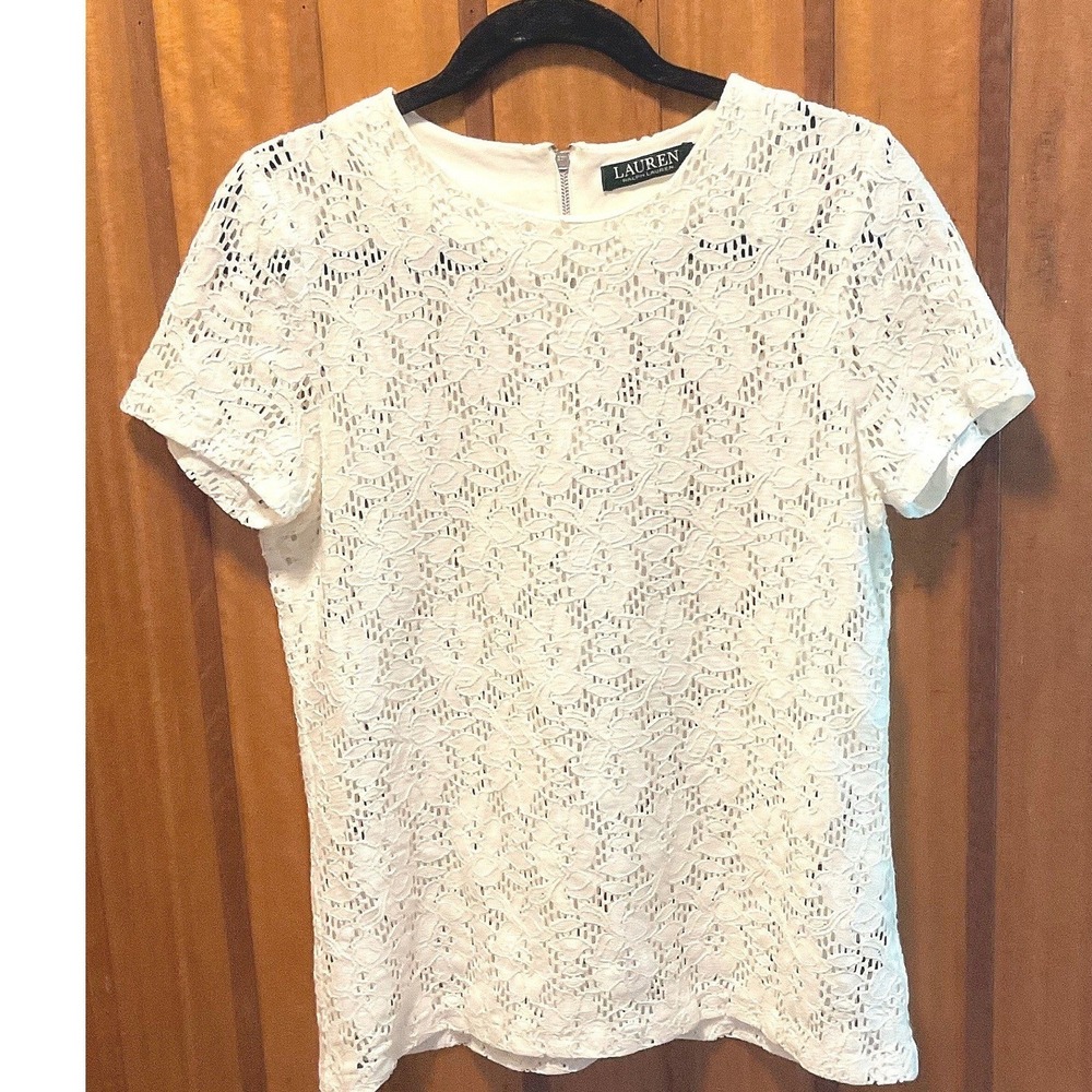 Vintage Lauren Ralph Lauren womens lace‎ top cotton boho cottage Y2K layering M